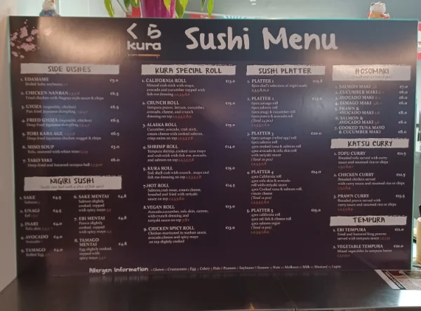 kura sushi cuisine cork