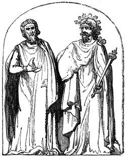 two irish druids in ireland drawing